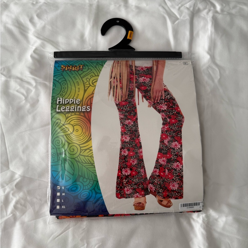 Red And Pink Floral Print Hippie Leggings